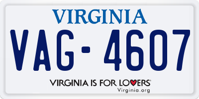 VA license plate VAG4607