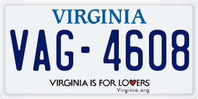 VA license plate VAG4608