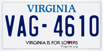 VA license plate VAG4610