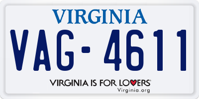 VA license plate VAG4611