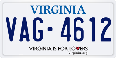 VA license plate VAG4612
