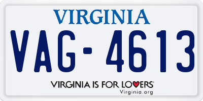 VA license plate VAG4613