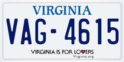VA license plate VAG4615