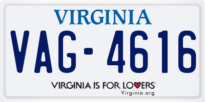 VA license plate VAG4616