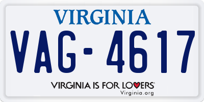 VA license plate VAG4617