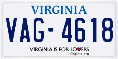 VA license plate VAG4618