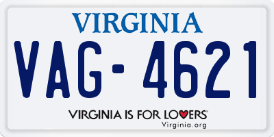 VA license plate VAG4621