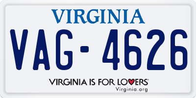 VA license plate VAG4626