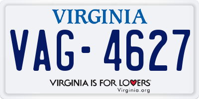 VA license plate VAG4627