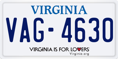 VA license plate VAG4630