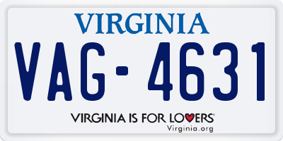 VA license plate VAG4631