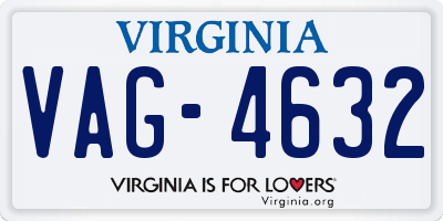 VA license plate VAG4632