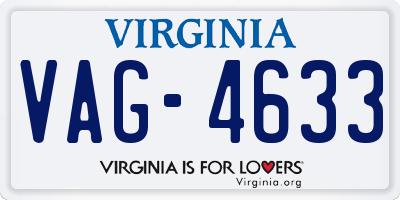 VA license plate VAG4633