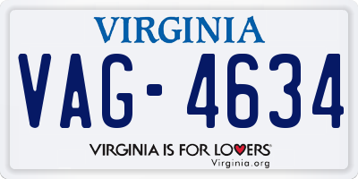 VA license plate VAG4634