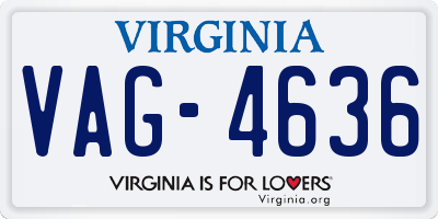 VA license plate VAG4636