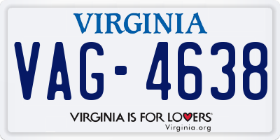 VA license plate VAG4638