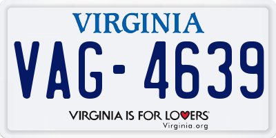 VA license plate VAG4639