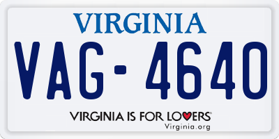 VA license plate VAG4640