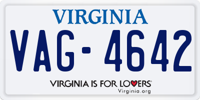 VA license plate VAG4642
