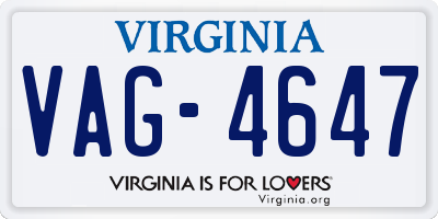 VA license plate VAG4647