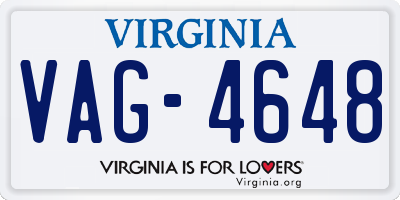 VA license plate VAG4648
