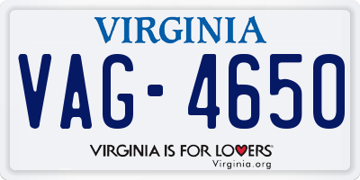 VA license plate VAG4650