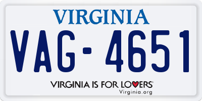 VA license plate VAG4651