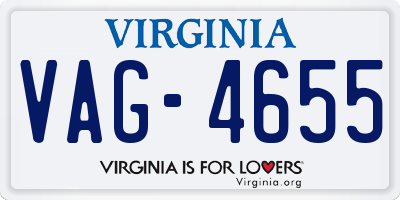 VA license plate VAG4655