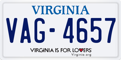 VA license plate VAG4657