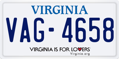VA license plate VAG4658