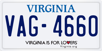 VA license plate VAG4660