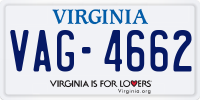 VA license plate VAG4662