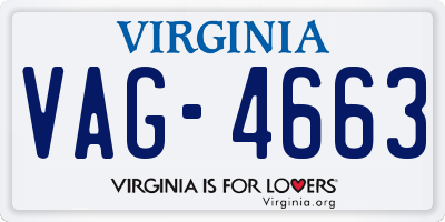VA license plate VAG4663