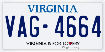 VA license plate VAG4664