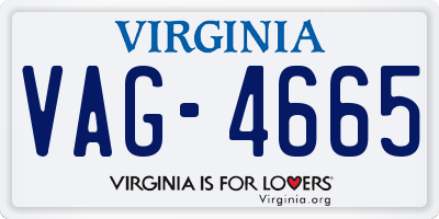 VA license plate VAG4665