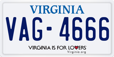 VA license plate VAG4666