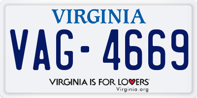 VA license plate VAG4669