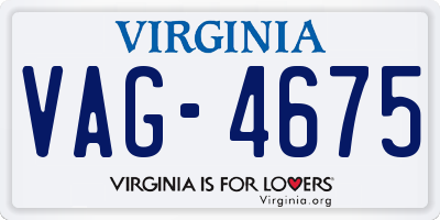 VA license plate VAG4675
