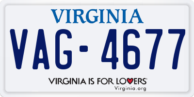 VA license plate VAG4677