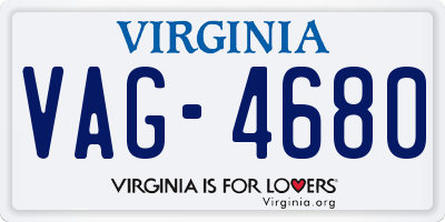 VA license plate VAG4680