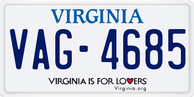 VA license plate VAG4685