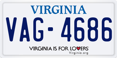 VA license plate VAG4686