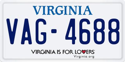 VA license plate VAG4688