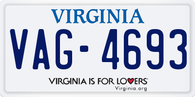 VA license plate VAG4693