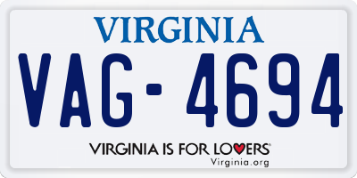 VA license plate VAG4694