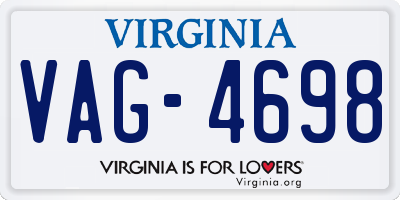 VA license plate VAG4698