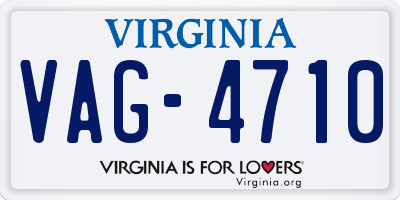 VA license plate VAG4710