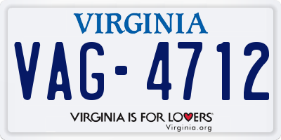VA license plate VAG4712