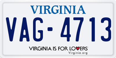 VA license plate VAG4713
