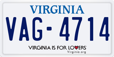 VA license plate VAG4714